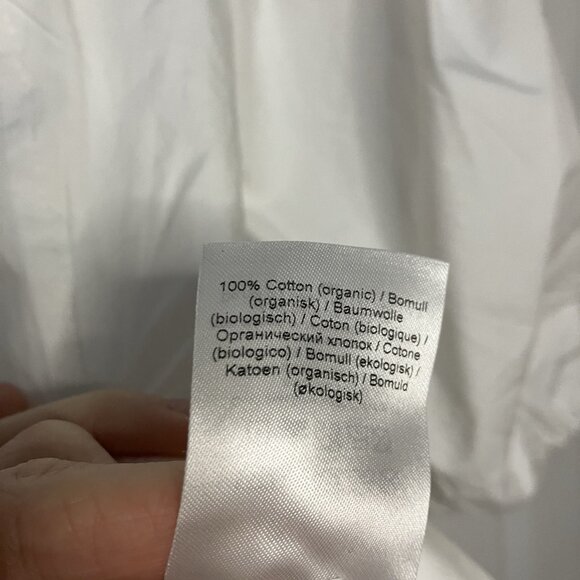 Ganni Poplin Puff Sleeve Blouse Womens 0 White Milkmaid Prairie Coquette - Picture 6 of 11